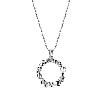 Sterling Silver Echo Hoop Pendant Necklace