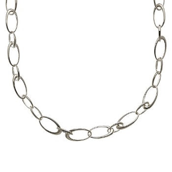 Sterling Silver Oval Hoop Echo Necklace