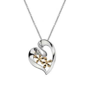 Gold Plated Sterling Silver Heart Pendant Necklace