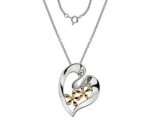 Gold Plated Sterling Silver Heart Pendant Necklace