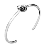 Sterling Silver Ladies Knot Torque Bangle