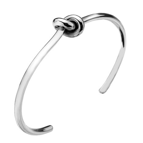 Sterling Silver Ladies Knot Torque Bangle