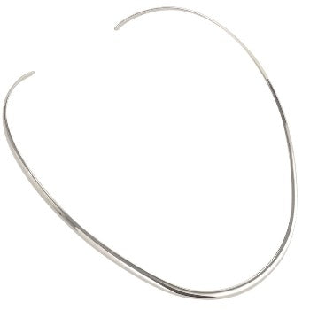 Sterling Silver Ladies Rounded Torque Necklet