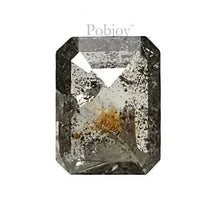 Load image into Gallery viewer, Salt &amp; Pepper Emerald Cut Diamond Halo Ring 1.15 Carat