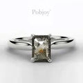 Salt & Pepper Emerald Cut Diamond Ring 1.00 Carat - Pobjoy Diamonds