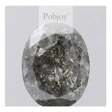 Load image into Gallery viewer, Salt &amp; Pepper Oval Cut Diamond Shoulder Ring 2.30 Carat