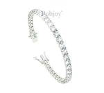 18K White Gold Diamond Tennis Bracelet 10.00 Carats - F/Si - Pobjoy Diamonds