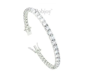 18K White Gold Diamond Tennis Bracelet 10.00 Carats - F/Si
