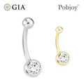 Diamond Solitaire Belly Ring G/Si1- Choice Of Carat Weights