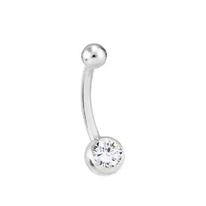 Diamond Solitaire Belly Ring G/Si1- Choice Of Carat Weights