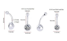 Load image into Gallery viewer, Diamond Solitaire Belly Ring G/Si1- Choice Of Carat Weights