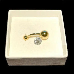 Diamond Solitaire Belly Ring G/Si1- Choice Of Carat Weights