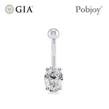 Load image into Gallery viewer, Prong Set Oval Diamond Belly Ring G/Si1- Choice Of Carat Weights