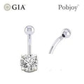 Prong Set Diamond Belly Ring G/Si1 - Choice Of Carat Weights - Pobjoy Diamonds