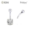Prong Set Diamond Belly Ring G/Si1 - Choice Of Carat Weights