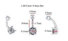 Load image into Gallery viewer, Prong Set Diamond Belly Ring G/Si1 - Choice Of Carat Weights