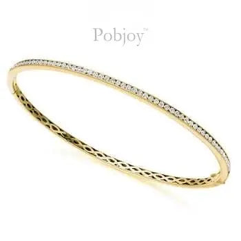 Yellow Gold 1.00 CTW Channel Set Diamond Bangle G/Si1 - Pobjoy Diamonds