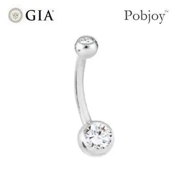 Diamond Belly Ring Twin Solitaires 0.95 Carat F/Si1