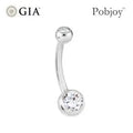 Diamond Belly Ring Twin Solitaires 0.95 Carat F/Si1