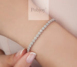 9K Gold Diamond Tennis Bracelet 3.00 Carats - F/Si2 - Pobjoy Diamonds