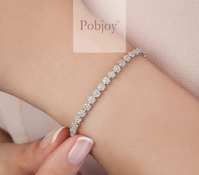 9K Gold Diamond Tennis Bracelet 3.00 Carats - F/Si2 - Pobjoy Diamonds