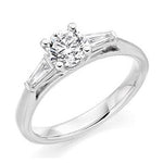 Solitaire & Baguette Lab Grown Diamond Ring 2.70 Carats E/VVS1
