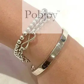 925 Sterling Silver Ladies Bangle - Pobjoy Diamonds