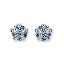 Load image into Gallery viewer, 9K White Gold Tanzanite &amp; Diamond Earrings 1.30 Carats