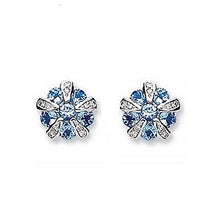 Load image into Gallery viewer, 9K White Gold Tanzanite &amp; Diamond Earrings 1.30 Carats