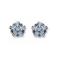 9K White Gold Tanzanite & Diamond Earrings 1.30 Carats