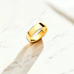 18K Yellow Gold Soft Court 6mm Wedding Band - Pobjoy Diamonds