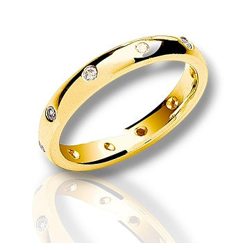 18K Yellow Gold & Diamond 3mm Wedding Band 0.20 Carat - Pobjoy Diamonds