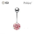 Titanium Fancy Vivid Pink Lab Diamond Belly Ring 0.50 Carat - Pobjoy Diamonds
