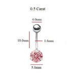 Titanium Fancy Vivid Pink Lab Diamond Belly Ring 0.50 Carat - Pobjoy Diamonds