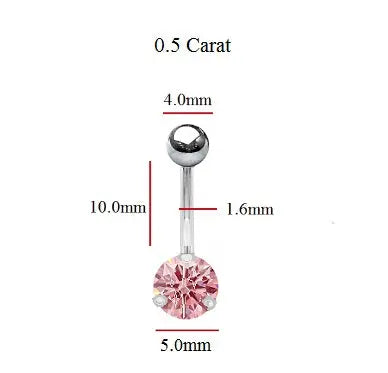 Titanium Fancy Vivid Pink Lab Diamond Belly Ring 0.50 Carat - Pobjoy Diamonds