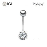 Titanium Half Carat Lab Diamond Belly Ring - Pobjoy Diamonds