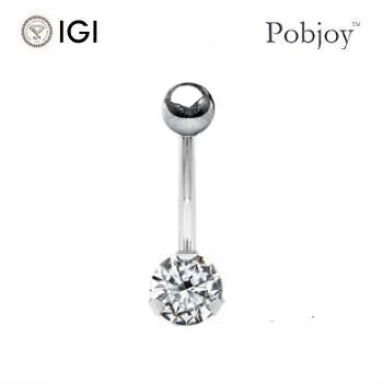 Titanium Half Carat Lab Diamond Belly Ring - Pobjoy Diamonds