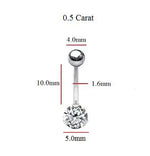 Titanium Half Carat Lab Diamond Belly Ring - Pobjoy Diamonds