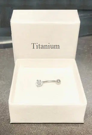 Titanium Half Carat Lab Diamond Belly Ring - Pobjoy Diamonds