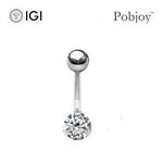 Titanium Lab Diamond Belly Ring 0.33 Carat - Pobjoy Diamonds