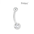 Lab Diamond Belly Ring Twin Solitaires 1.60 Carats E/VVS1