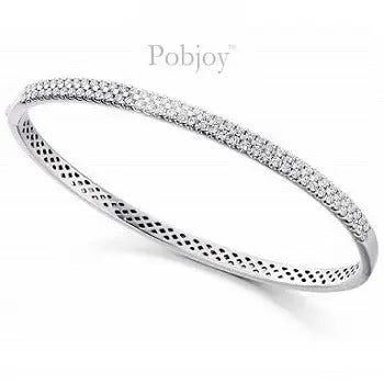18K White Gold 1.75 Carat Diamond Bangle F/VS - Pobjoy Diamonds