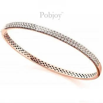 18K Rose Gold 1.75 CTW Diamond Bangle F/VS - Pobjoy Diamonds