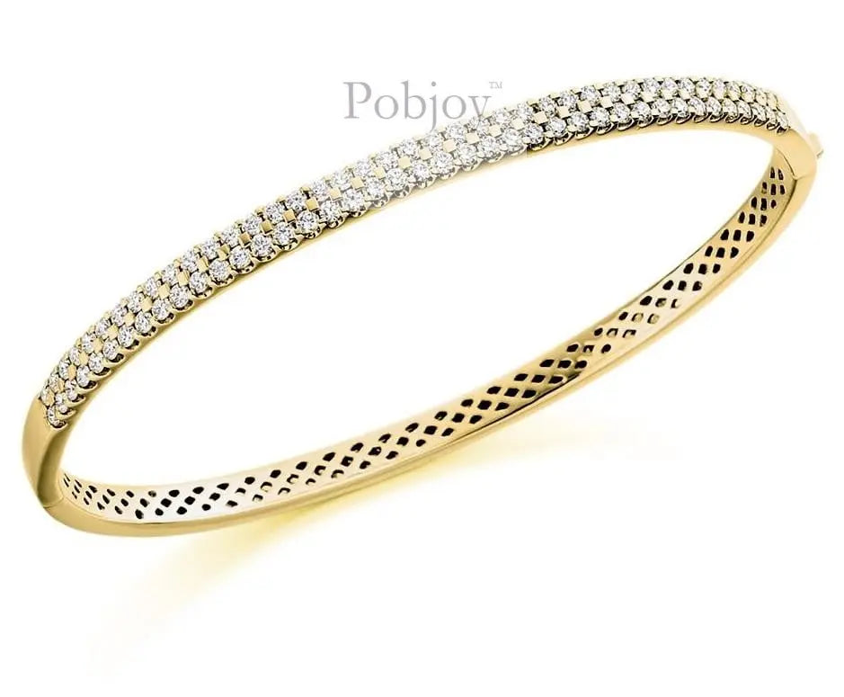 18K Yellow Gold 1.75 CTW Diamond Bangle F/VS - Pobjoy Diamonds