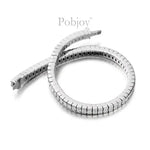 18K White Gold Emerald Cut Lab Diamond Tennis Bracelet E/VS - Pobjoy Diamonds