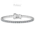 9K Gold Lab Grown Round Diamond Tennis Bracelet 4.20 Carats E/VS - Pobjoy Diamonds