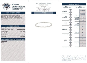 Platinum Diamond Tennis Bracelet 5.00 Carats - F/VS