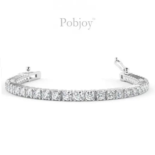 9K Gold Lab Grown Diamond Tennis Bracelet 4.00 Carats F/VS - Pobjoy Diamonds