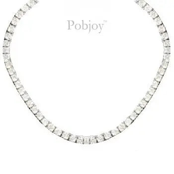 18K White Gold Diamond Line Necklace 21.00 Carats E-F/VS - Pobjoy Diamonds