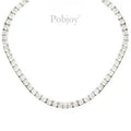 18K White Gold Diamond Line Necklace 21.00 Carats E-F/VS - Pobjoy Diamonds